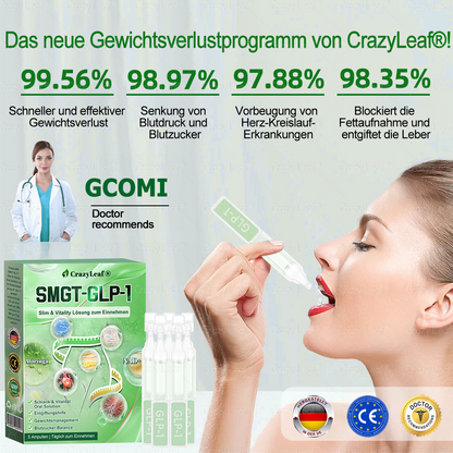 DE Klinisch bewiesen | Offizieller Shop | 𝐂𝒓𝓪𝙯𝙮𝐋𝑒𝑎𝐟® 𝚂𝖬𝐺𝘛-𝘎𝐿𝙋-1 Orallösung gegen Übergewicht, Bluthochdruck, Blutzucker- & Fettleberprobleme, Gelenkschmerzen, Müdigkeit, Energiemangel & schlaffe Haut – für mehr Gesundheit & Vitalität.