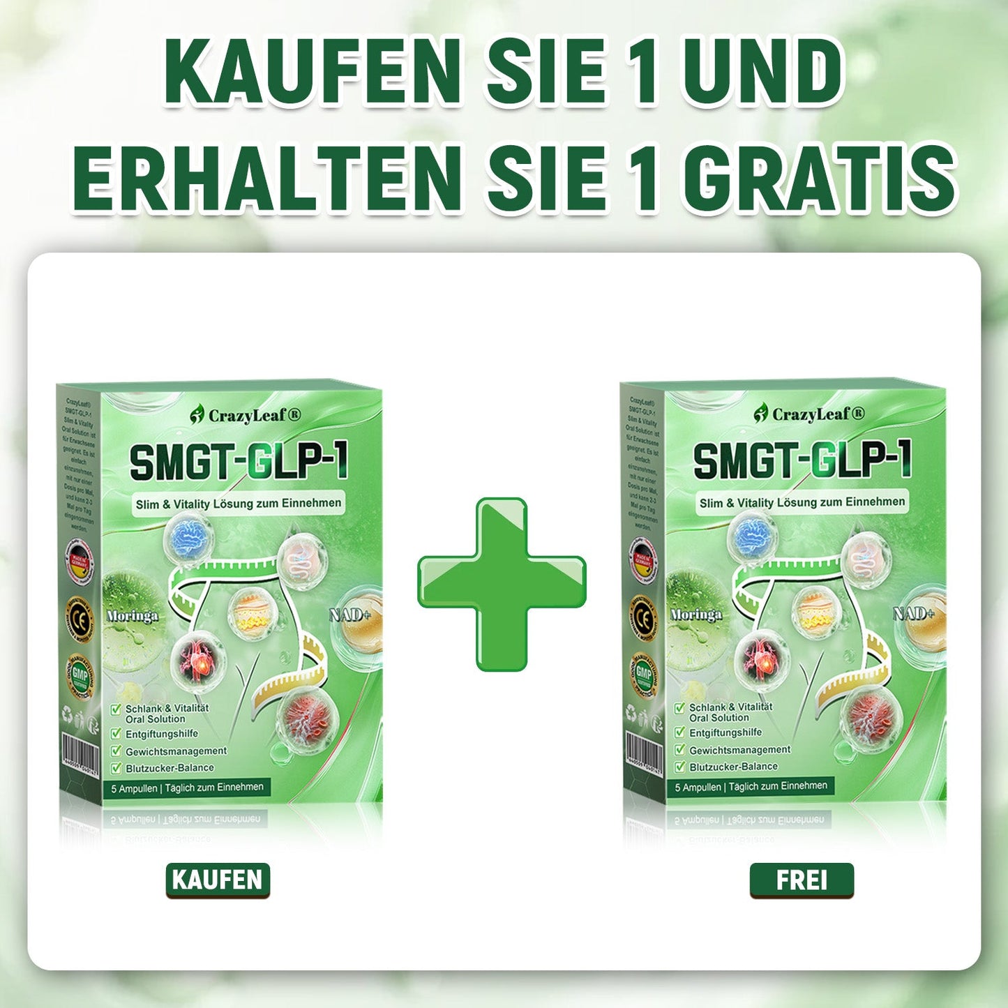 DE Klinisch bewiesen | Offizieller Shop | 𝐂𝒓𝓪𝙯𝙮𝐋𝑒𝑎𝐟® 𝚂𝖬𝐺𝘛-𝘎𝐿𝙋-1 Orallösung gegen Übergewicht, Bluthochdruck, Blutzucker- & Fettleberprobleme, Gelenkschmerzen, Müdigkeit, Energiemangel & schlaffe Haut – für mehr Gesundheit & Vitalität.